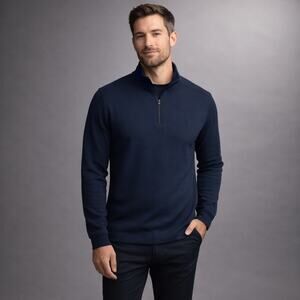 Rhone Sweater Mens XXL Navy Blue Commuter 1/4 Zip Pullover Performance NWT $128